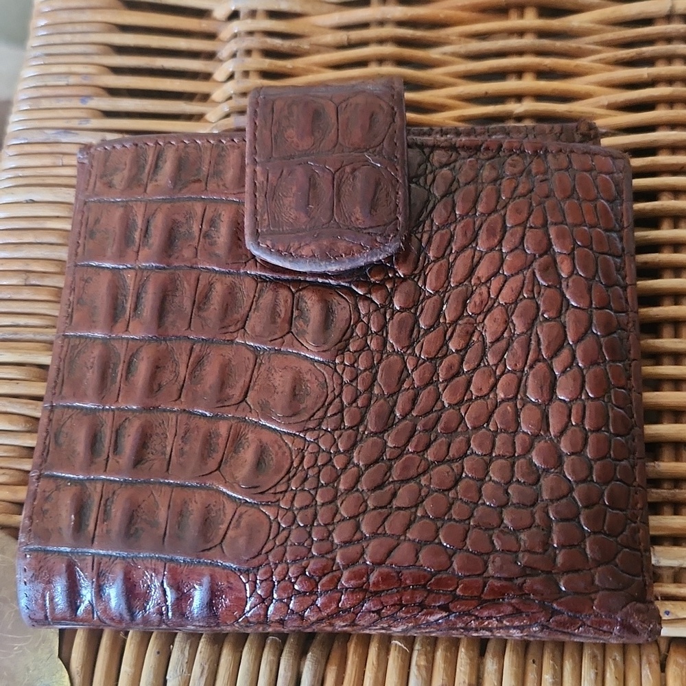 Brahmin Leather Crocodile Pattern Wallet
